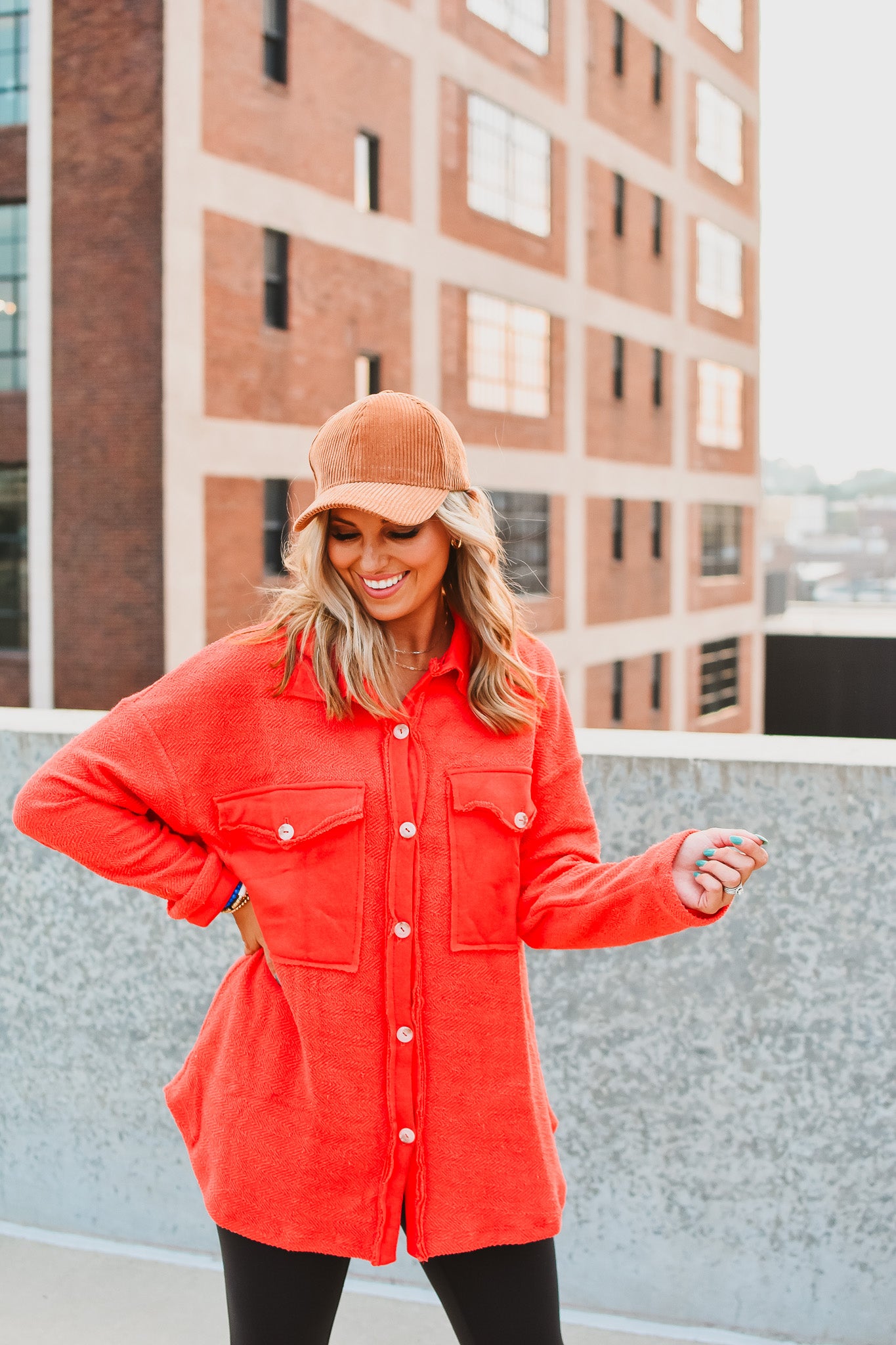 Ariel Shacket in Tomato Red