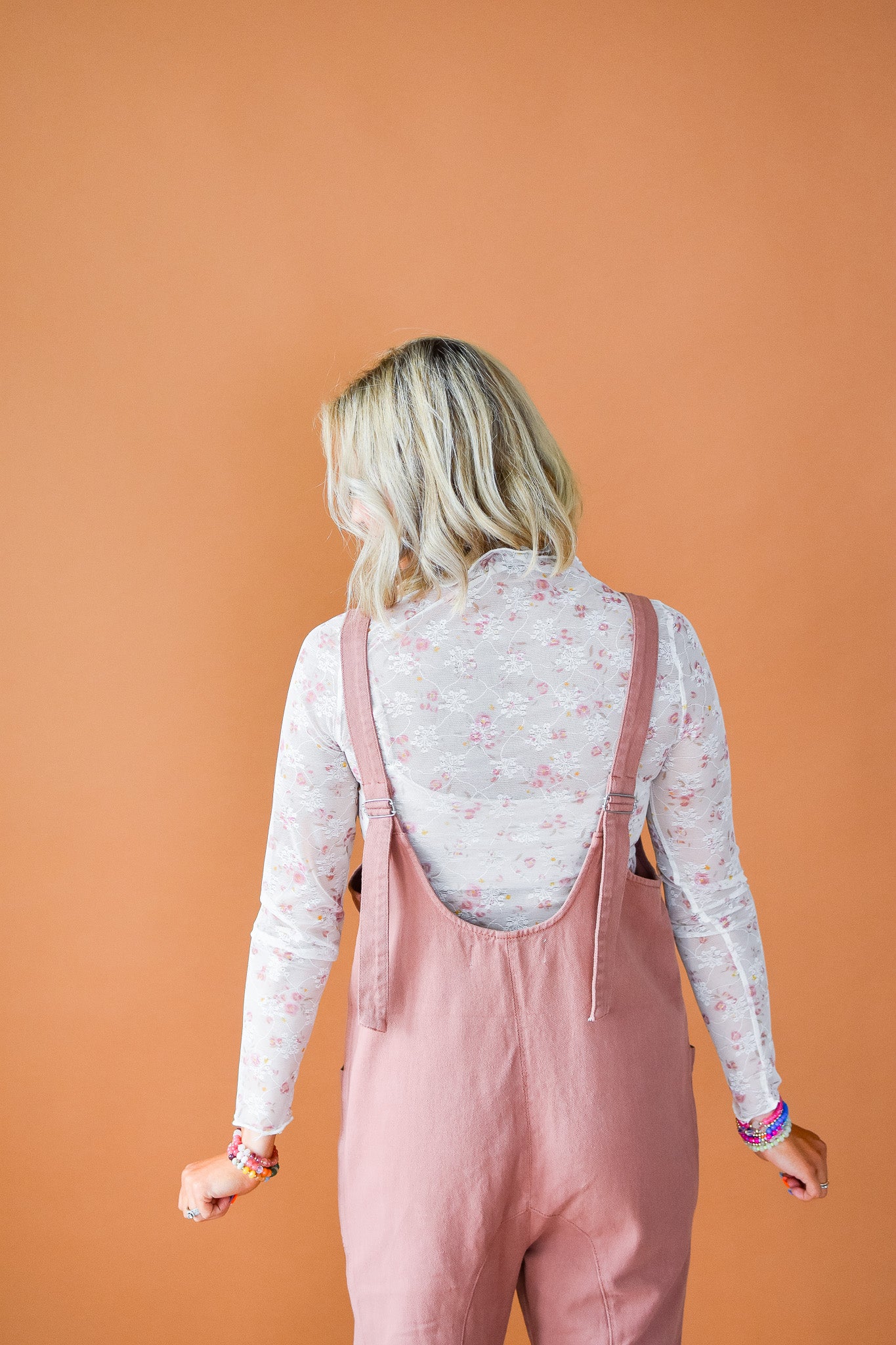 Fran Denim Overalls in Woodrose