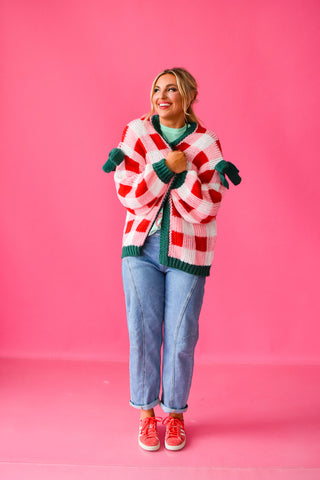 Christmas Check Cardigan