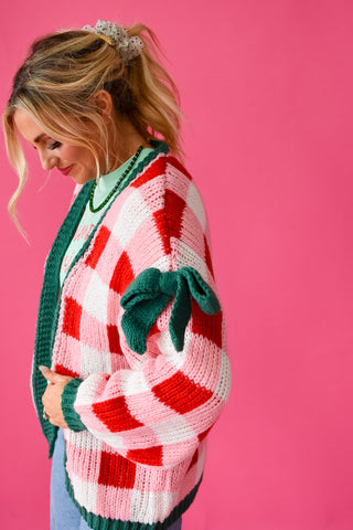 Christmas Check Cardigan