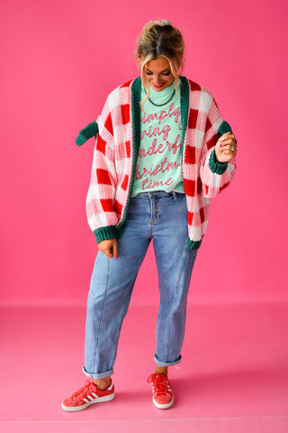 Christmas Check Cardigan