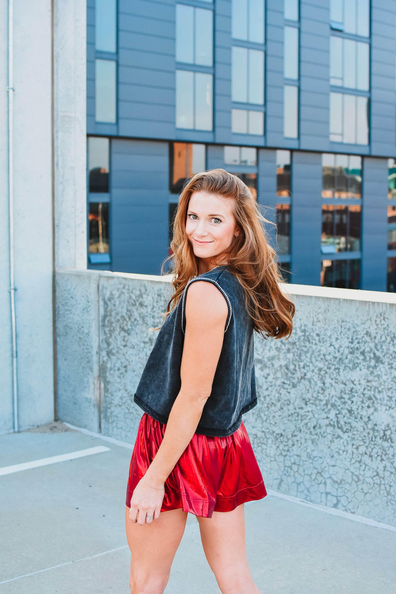 Ember Metallic Smocked Shorts