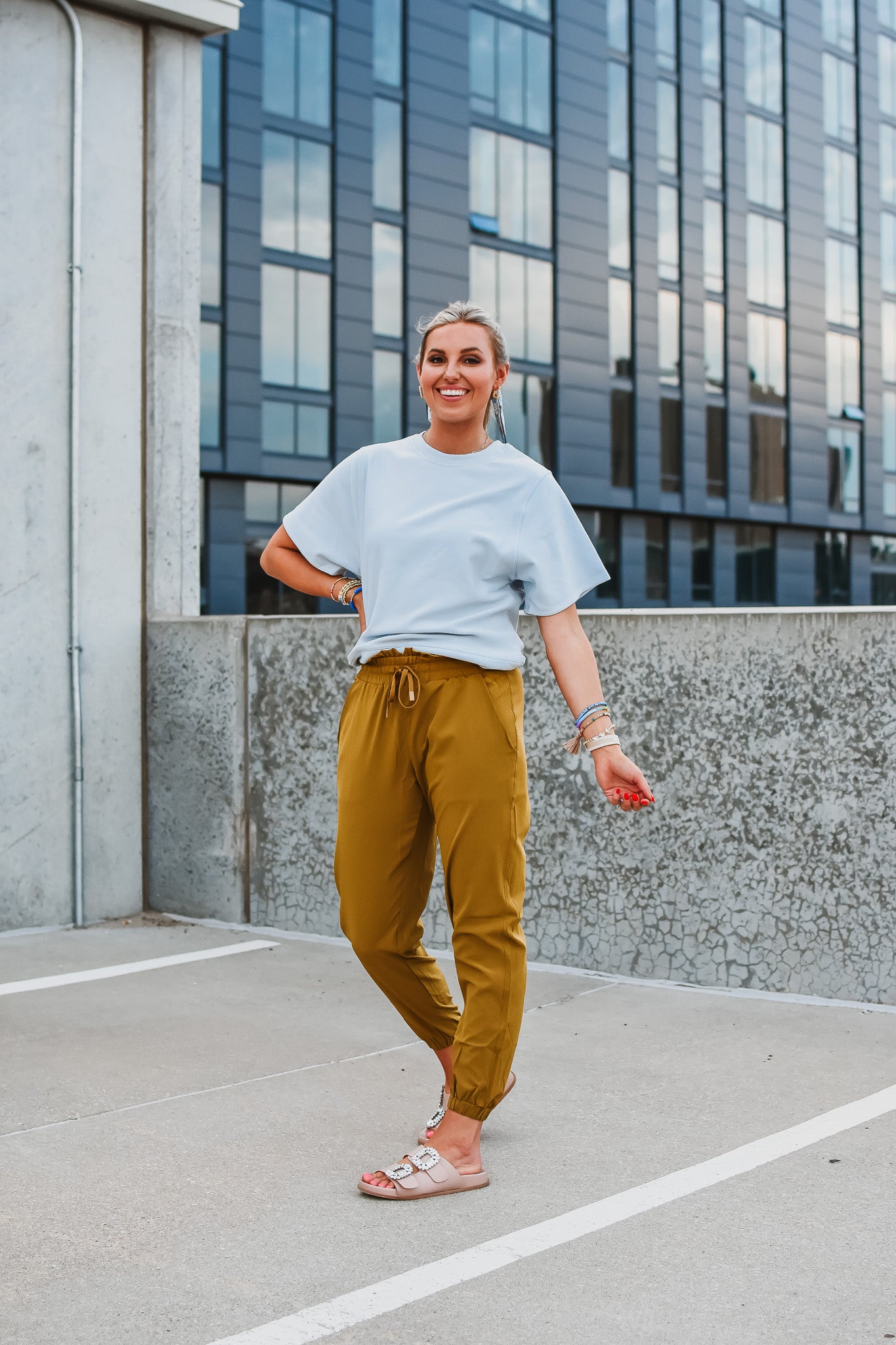 Kelley Joggers in Green Mustard