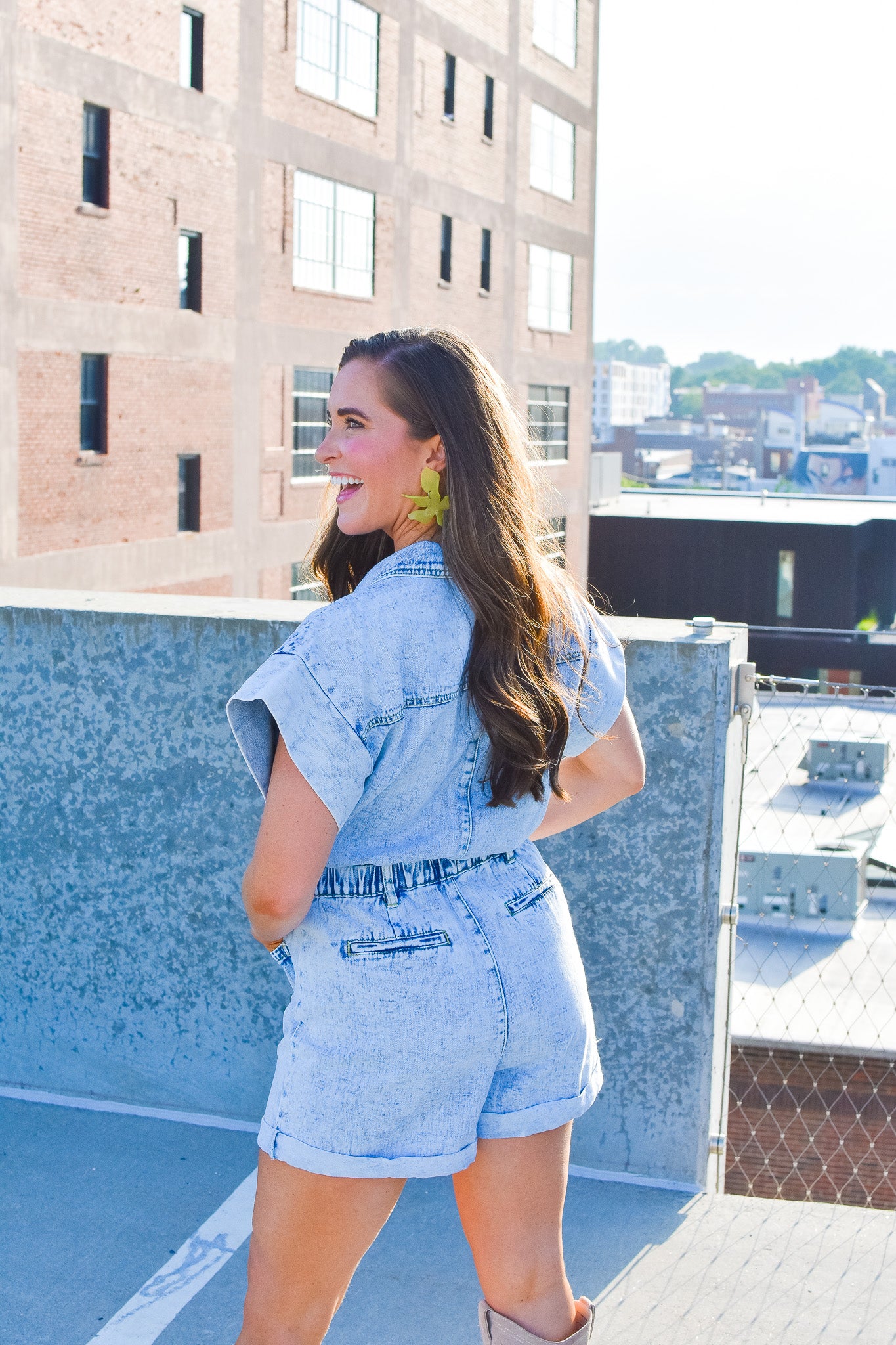 Drew Denim Romper - RESTOCK