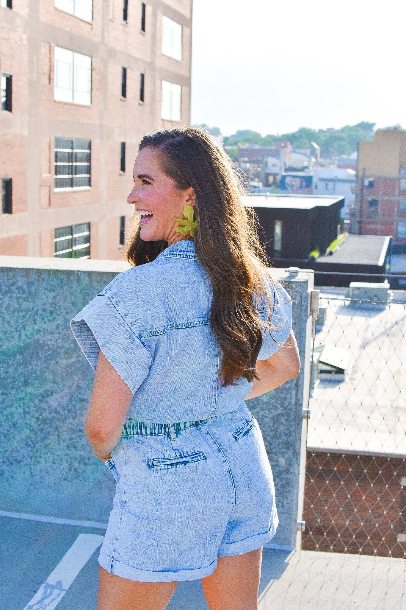 Drew Denim Romper - RESTOCK