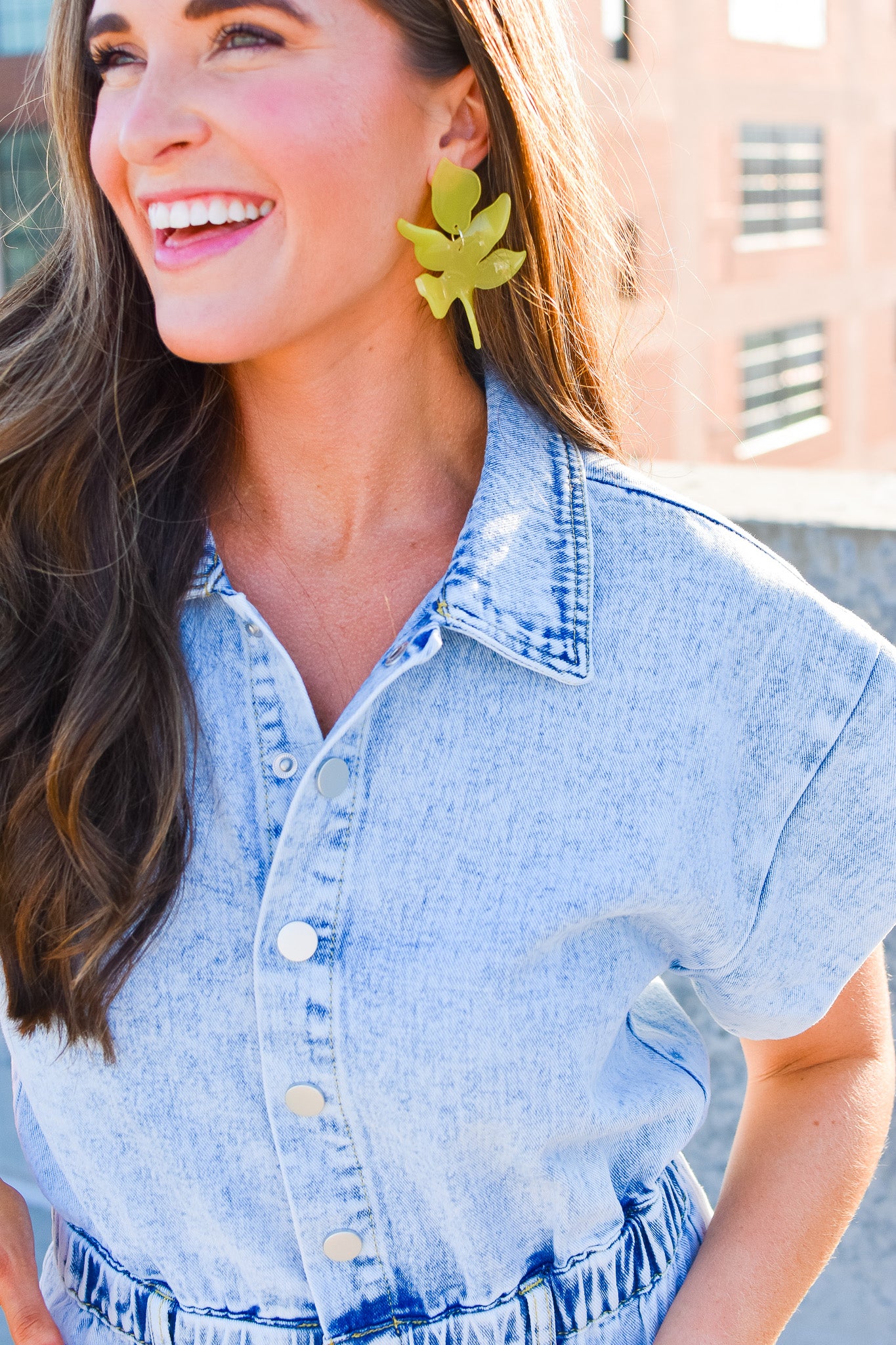 Drew Denim Romper - RESTOCK