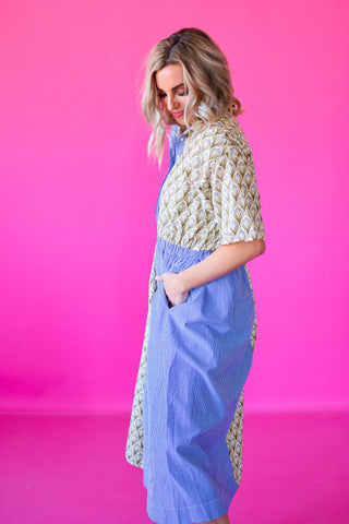 Margot Mix Print Midi Dress