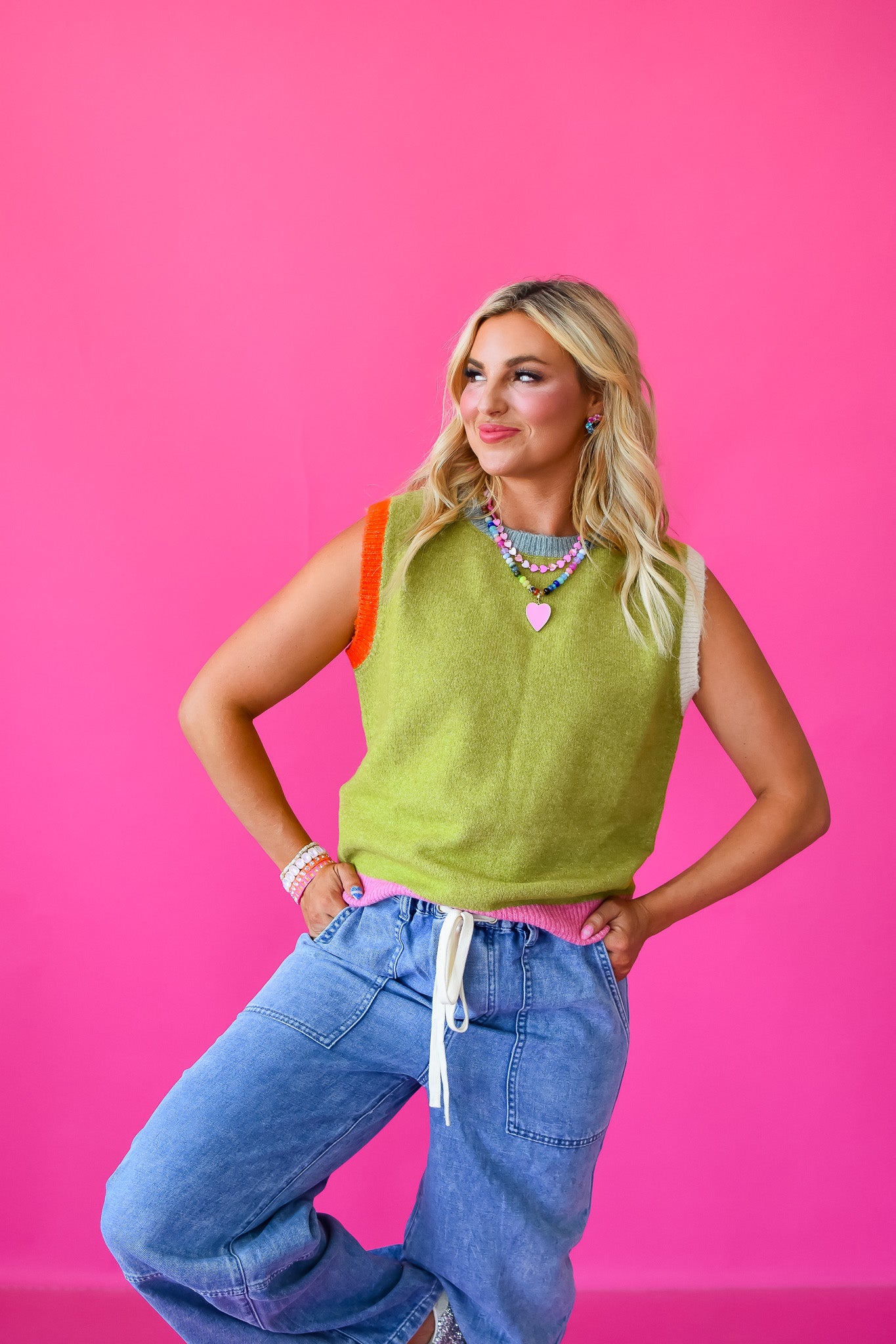 Katrina Color Block Sweater Vest