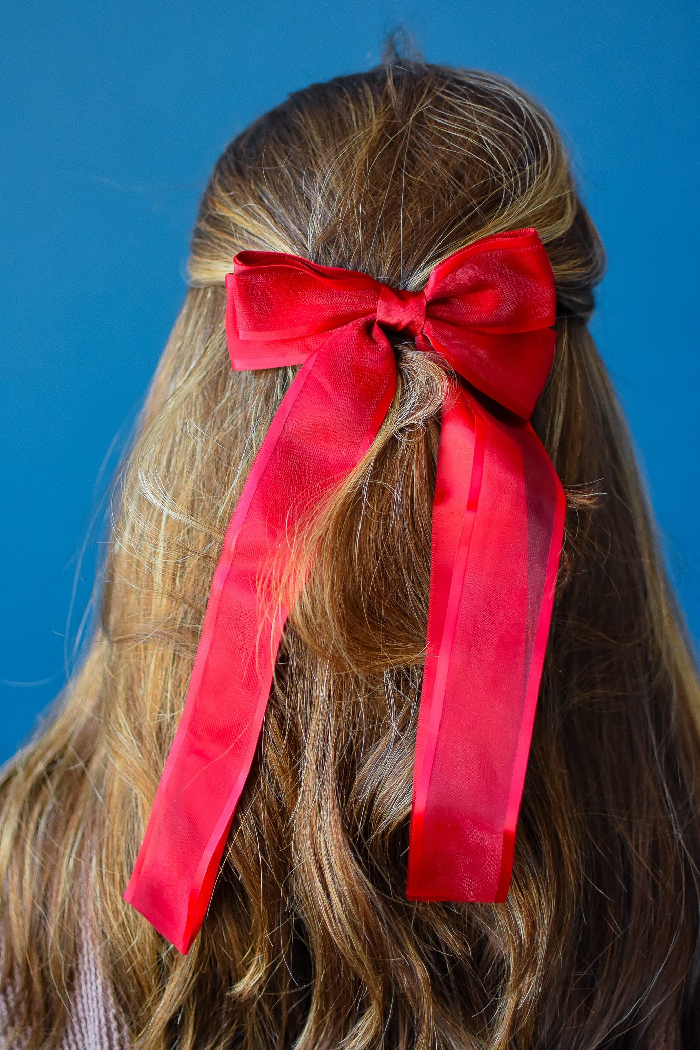 Long Tail Ribbon Bow - Burgundy