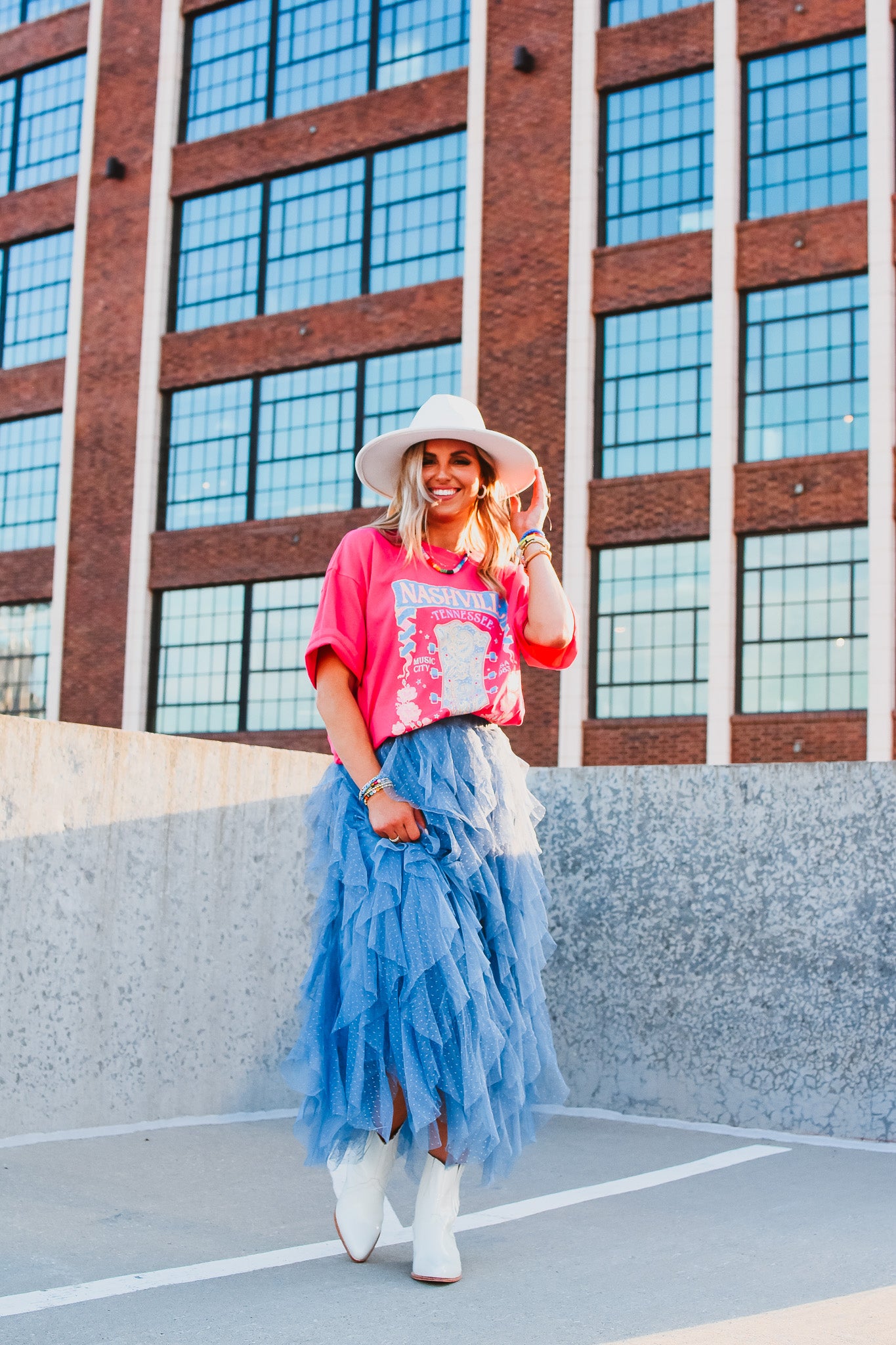 Nashy Graphic Tee in Hot Pink