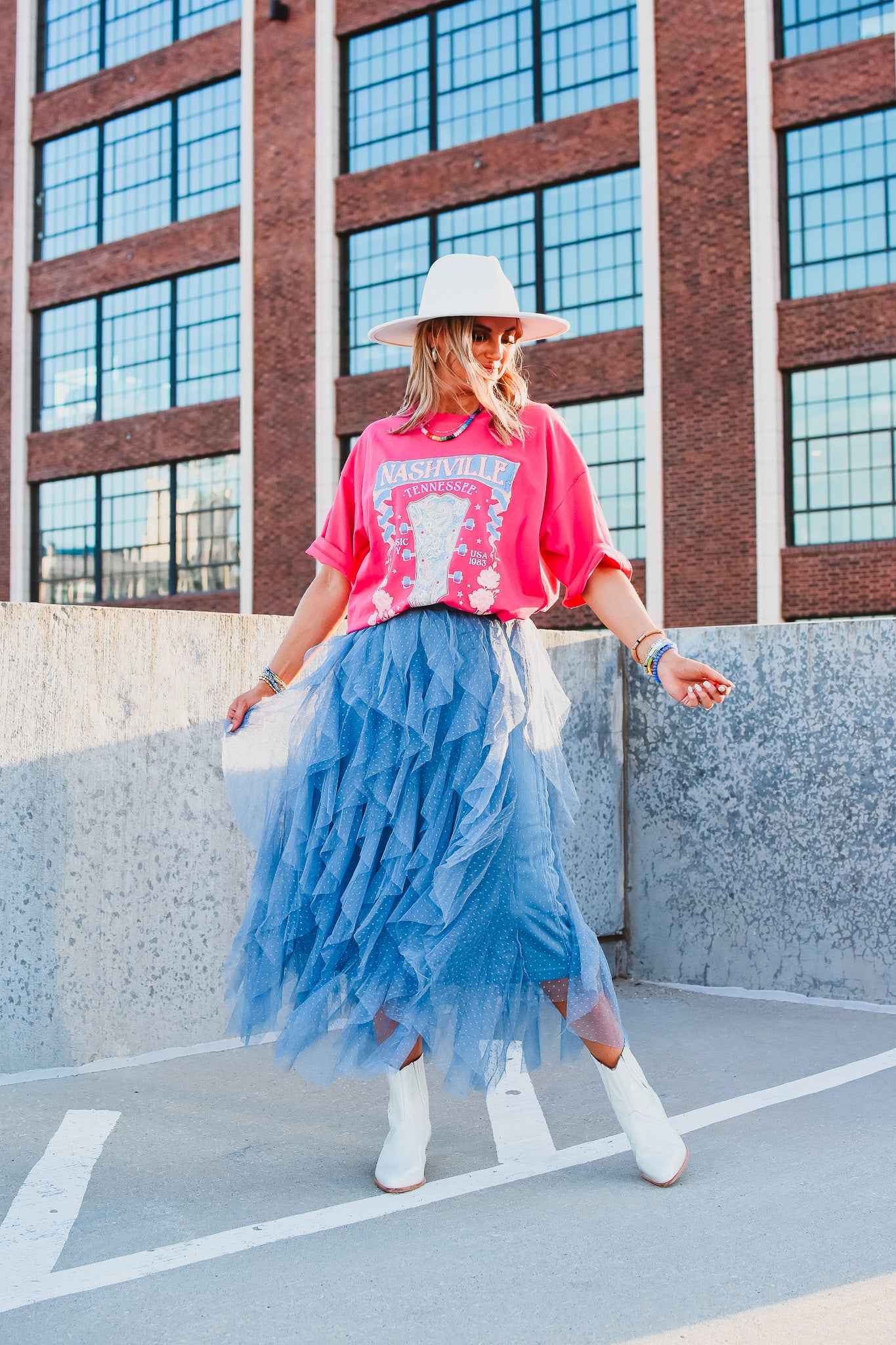 Nashy Graphic Tee in Hot Pink