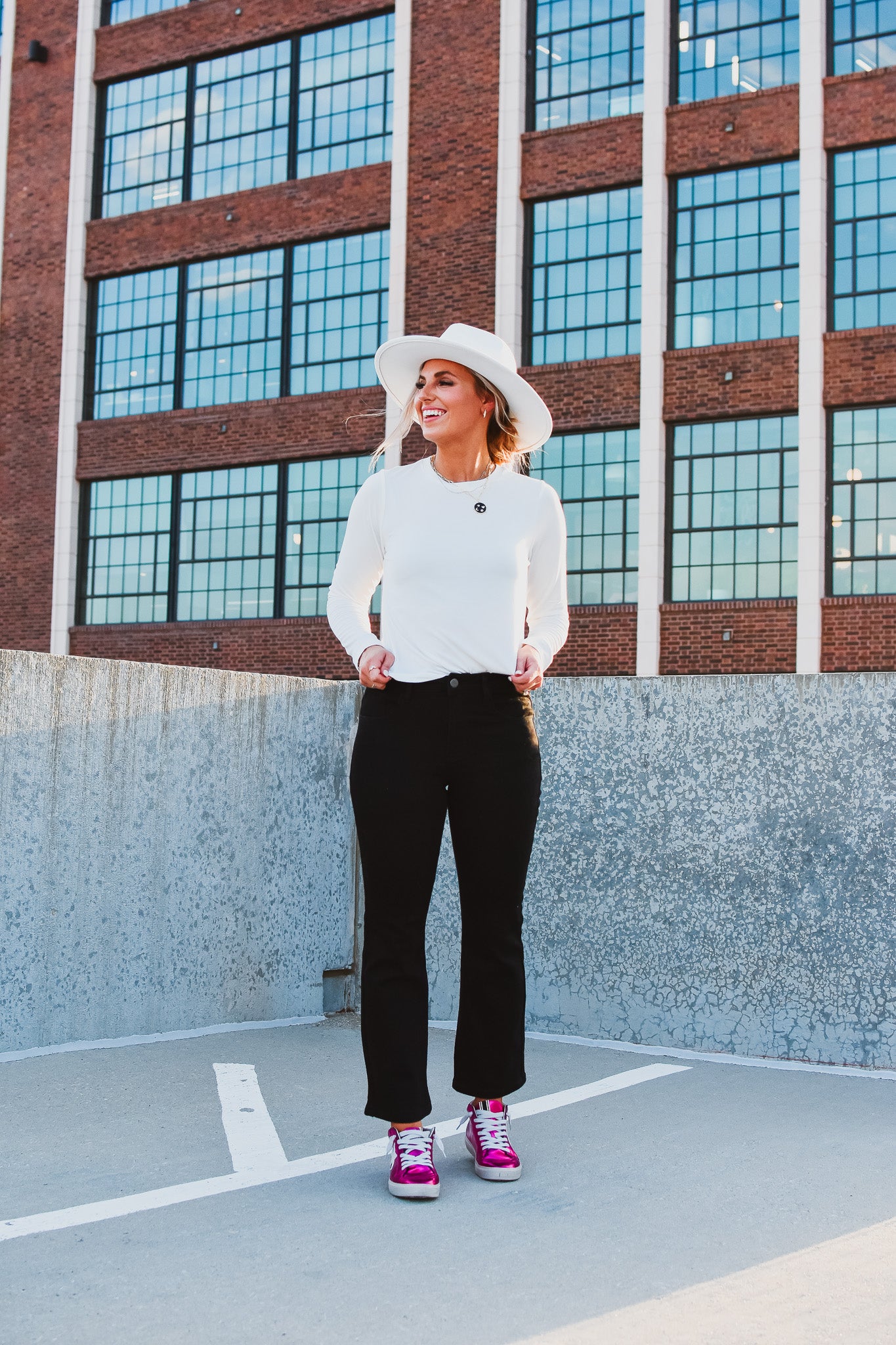 Quinn Long Sleeve Tee in Off White