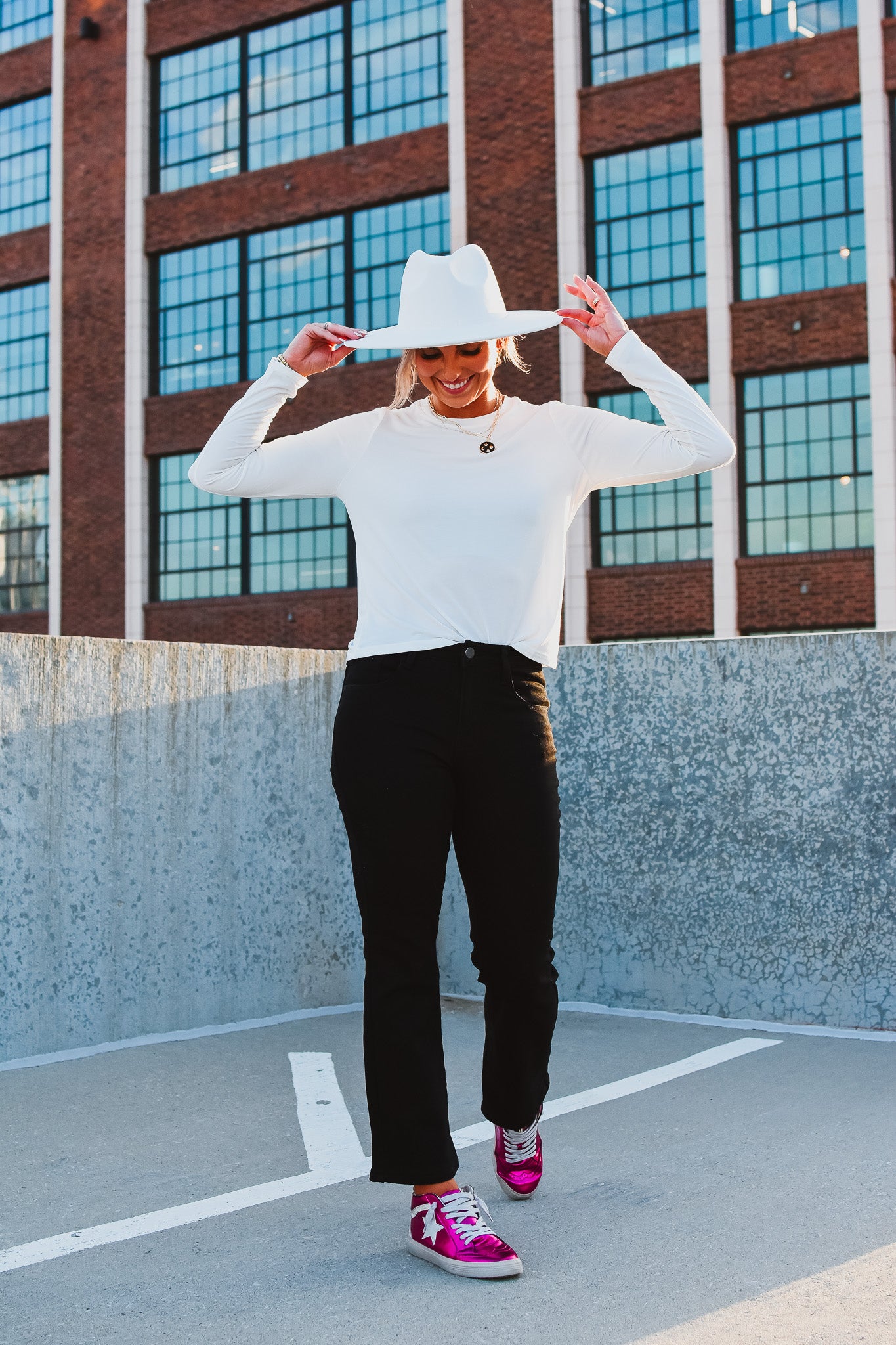 Quinn Long Sleeve Tee in Off White