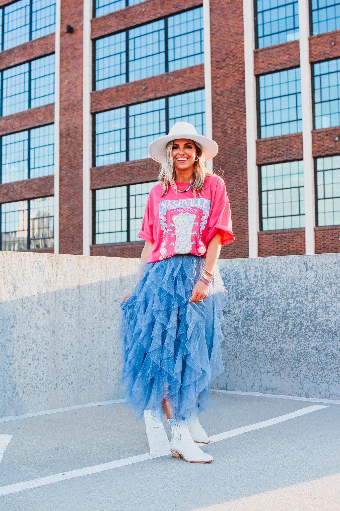 Nashy Graphic Tee in Hot Pink