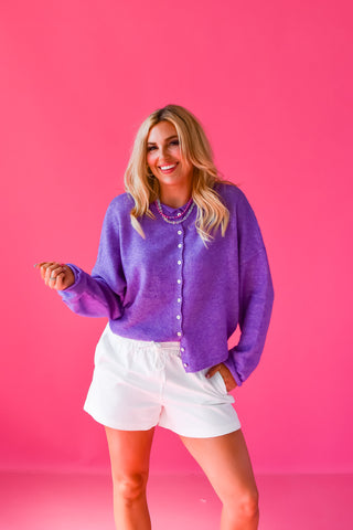 Piper Cardigan in Purple RESTOCK