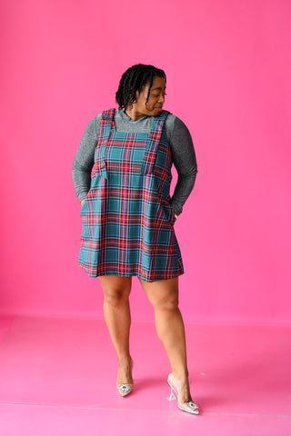 Tatum Plaid Bow Sleeve Mini Dress