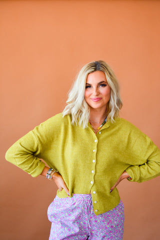 Piper Cardigan in Chartreuse RESTOCK
