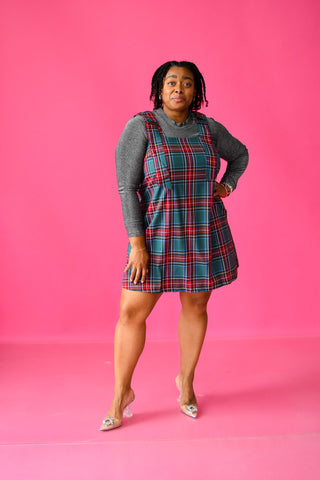 Tatum Plaid Bow Sleeve Mini Dress