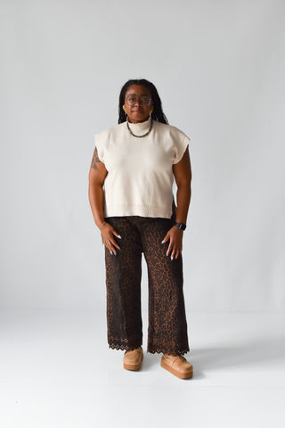 Alexa Leopard Cut Out Pants