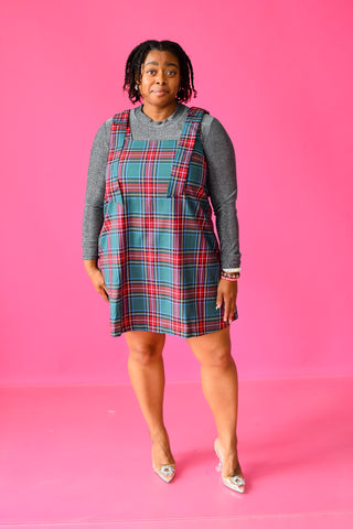 Tatum Plaid Bow Sleeve Mini Dress