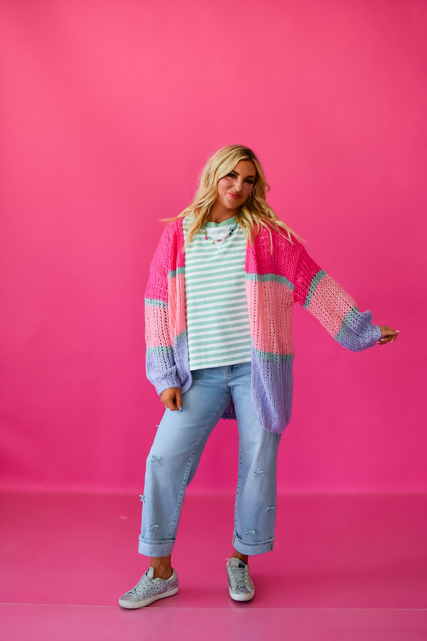 Kaylee Stripe Tee in Mint