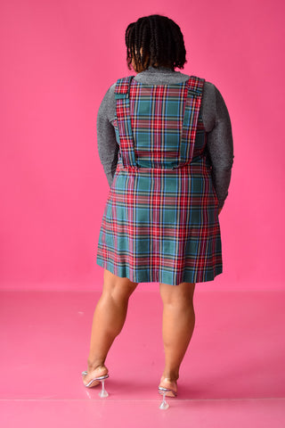 Tatum Plaid Bow Sleeve Mini Dress