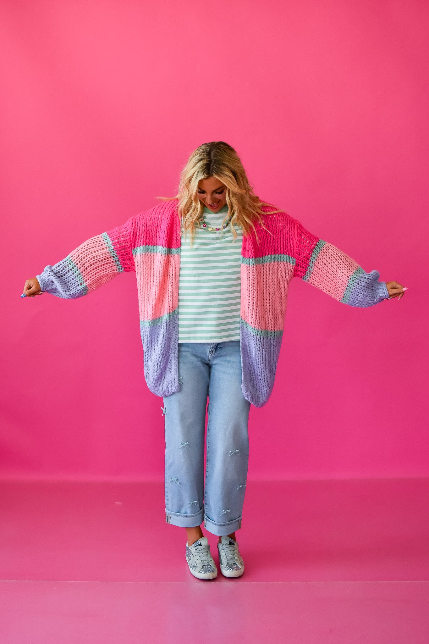 Lolo High Rise Crop Barrel Bow Jeans