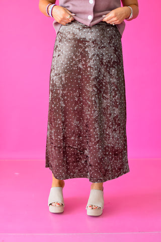 Hazel Velvet Floral Midi Skirt - RESTOCK