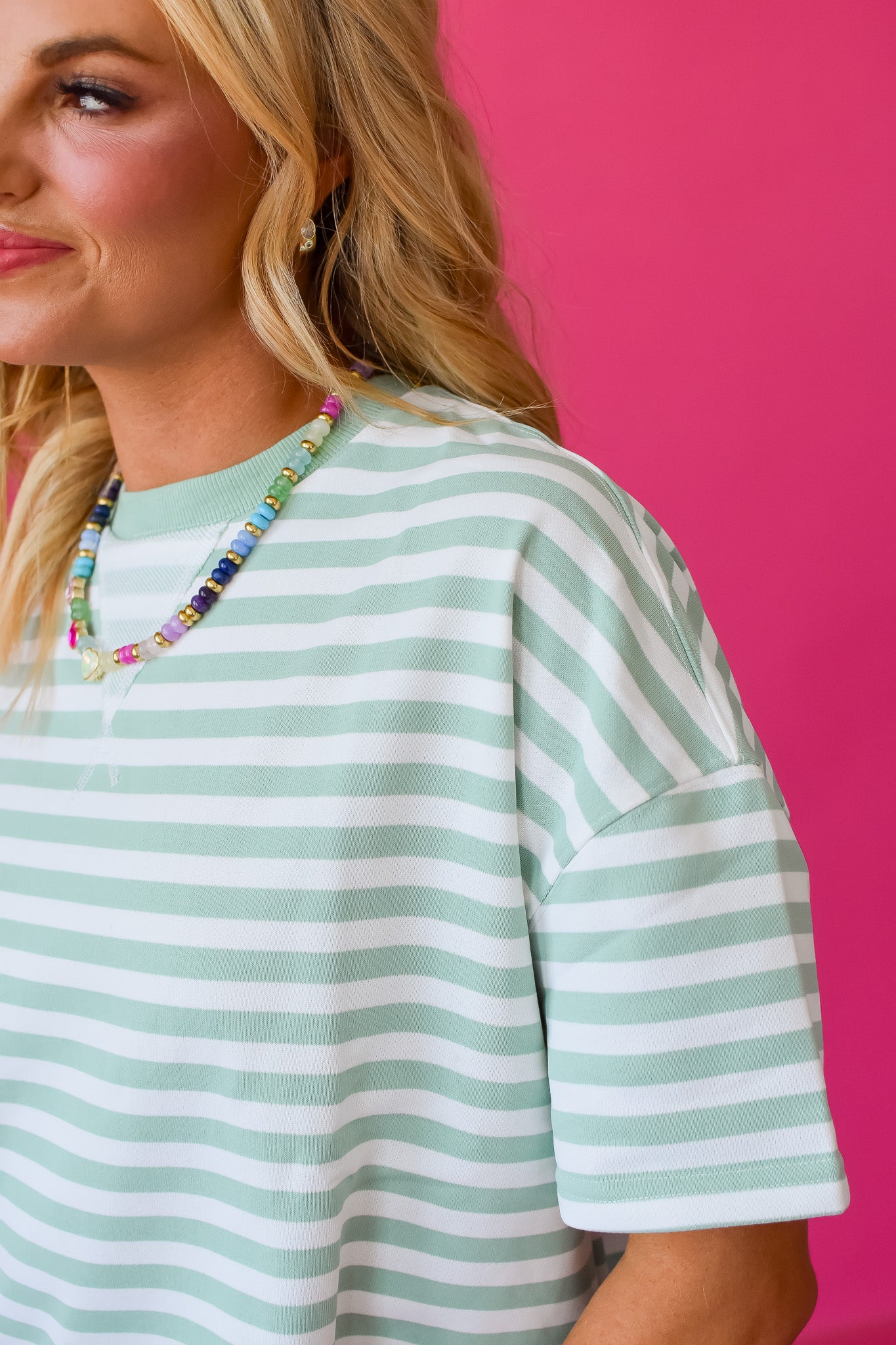 Kaylee Stripe Tee in Mint