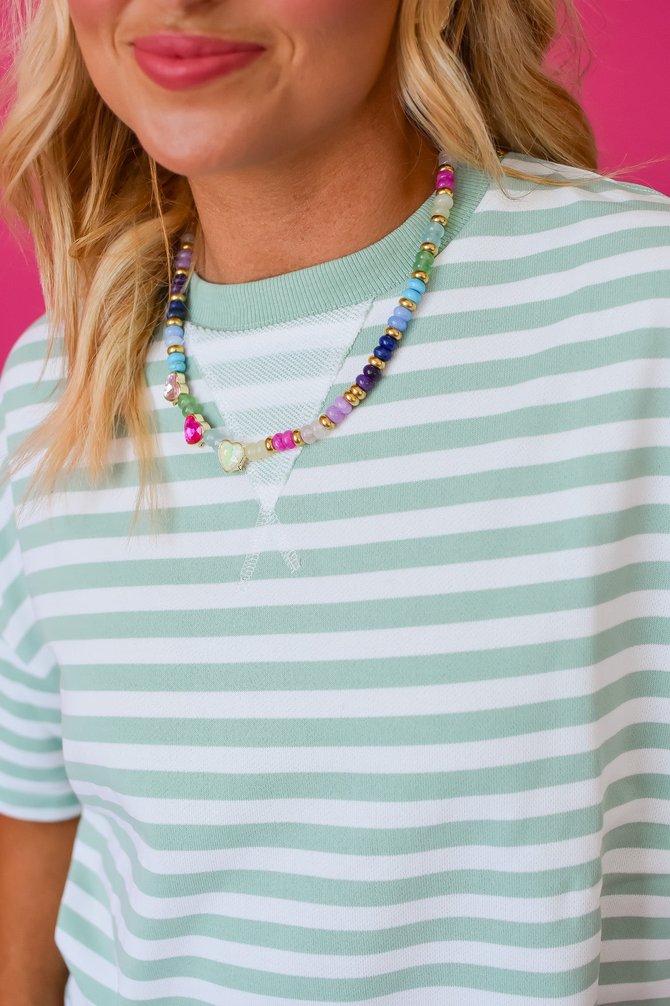Kaylee Stripe Tee in Mint