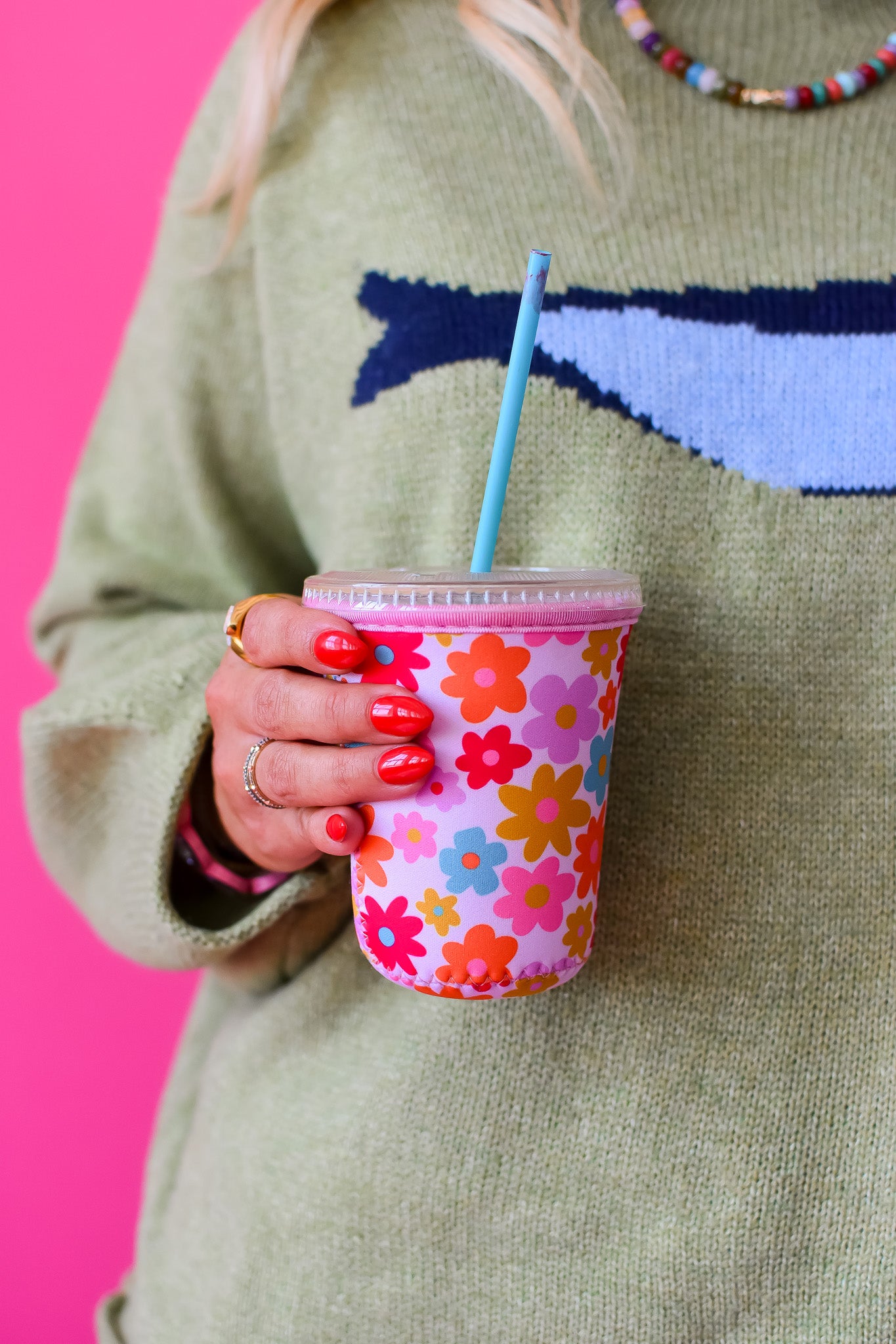 Coffee Sleeve 16 oz -Retro Florals