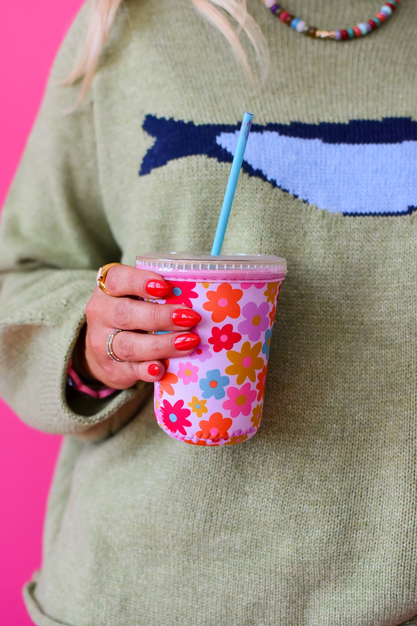Coffee Sleeve 16 oz -Retro Florals