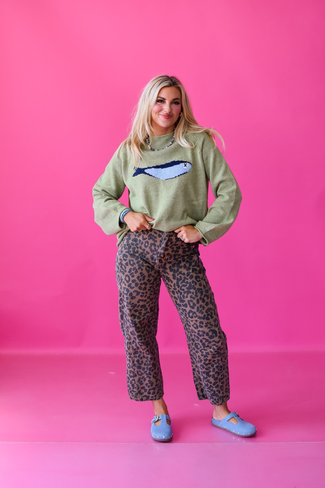 Kortney Leopard Barrel Jeans