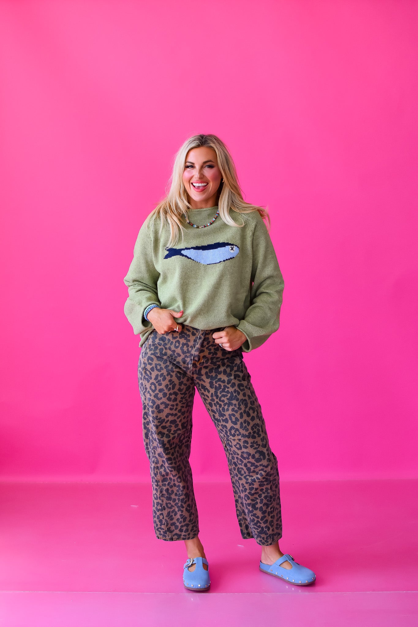 Kortney Leopard Barrel Jeans