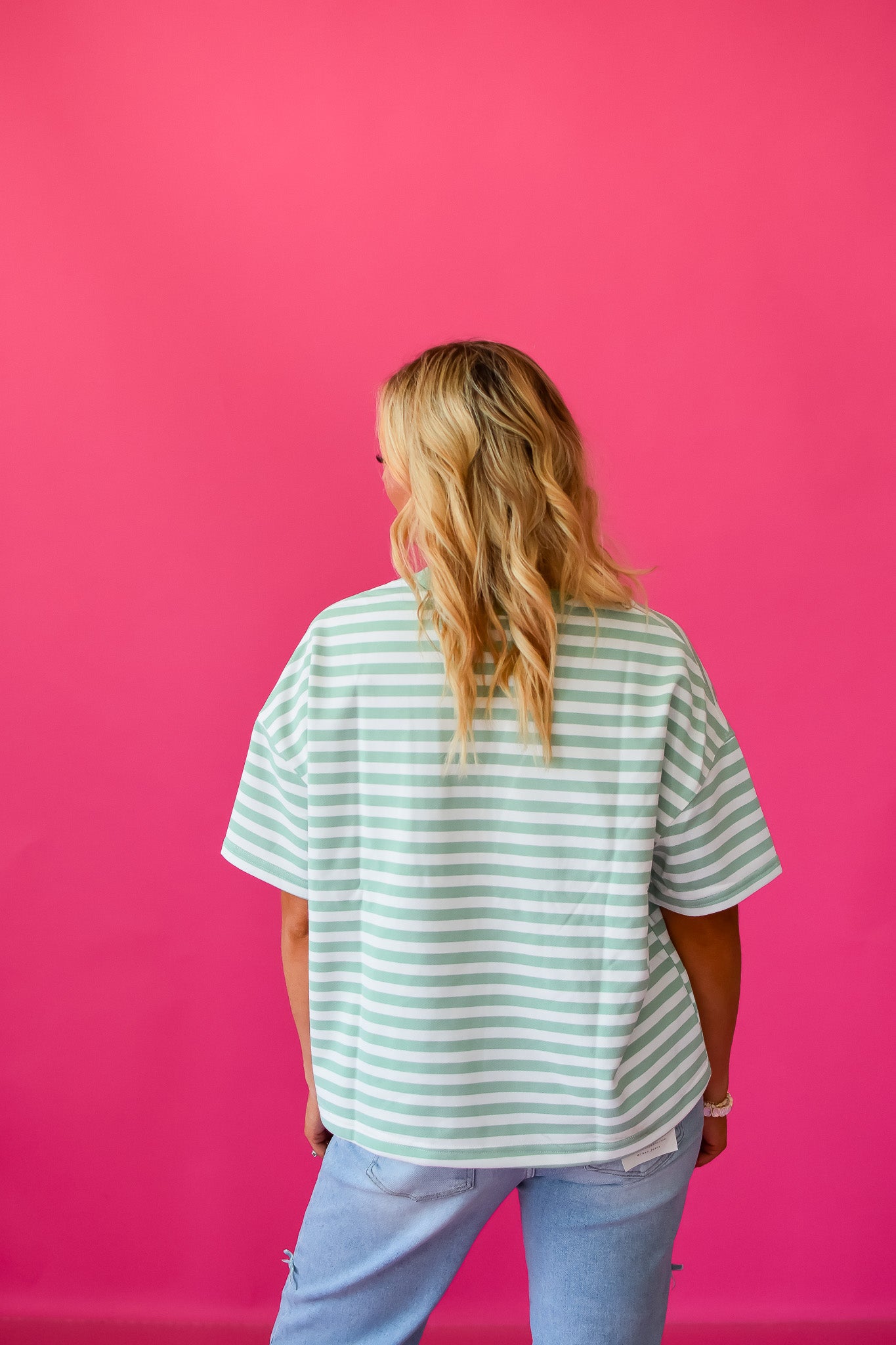 Kaylee Stripe Tee in Mint