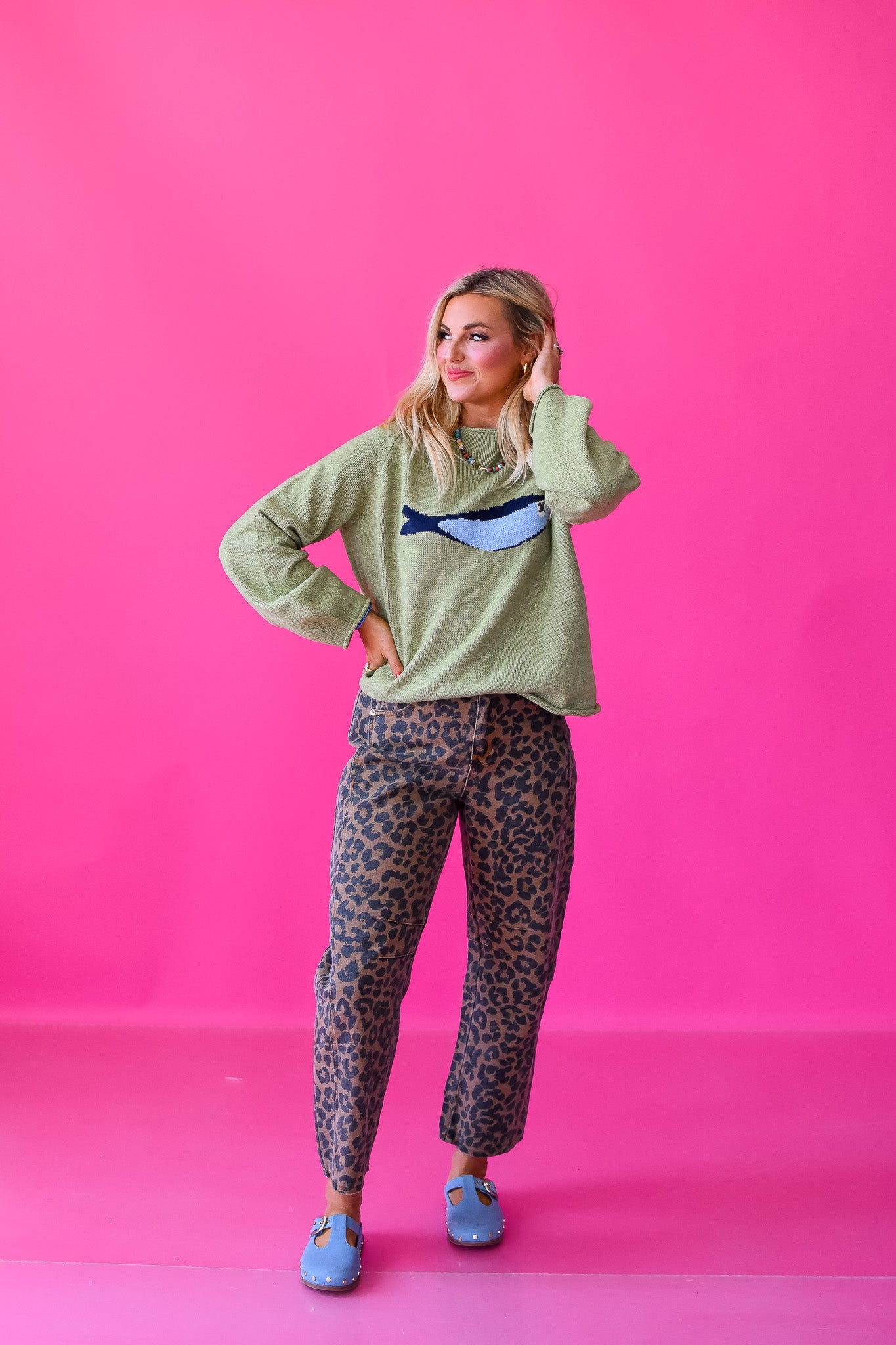 Kortney Leopard Barrel Jeans