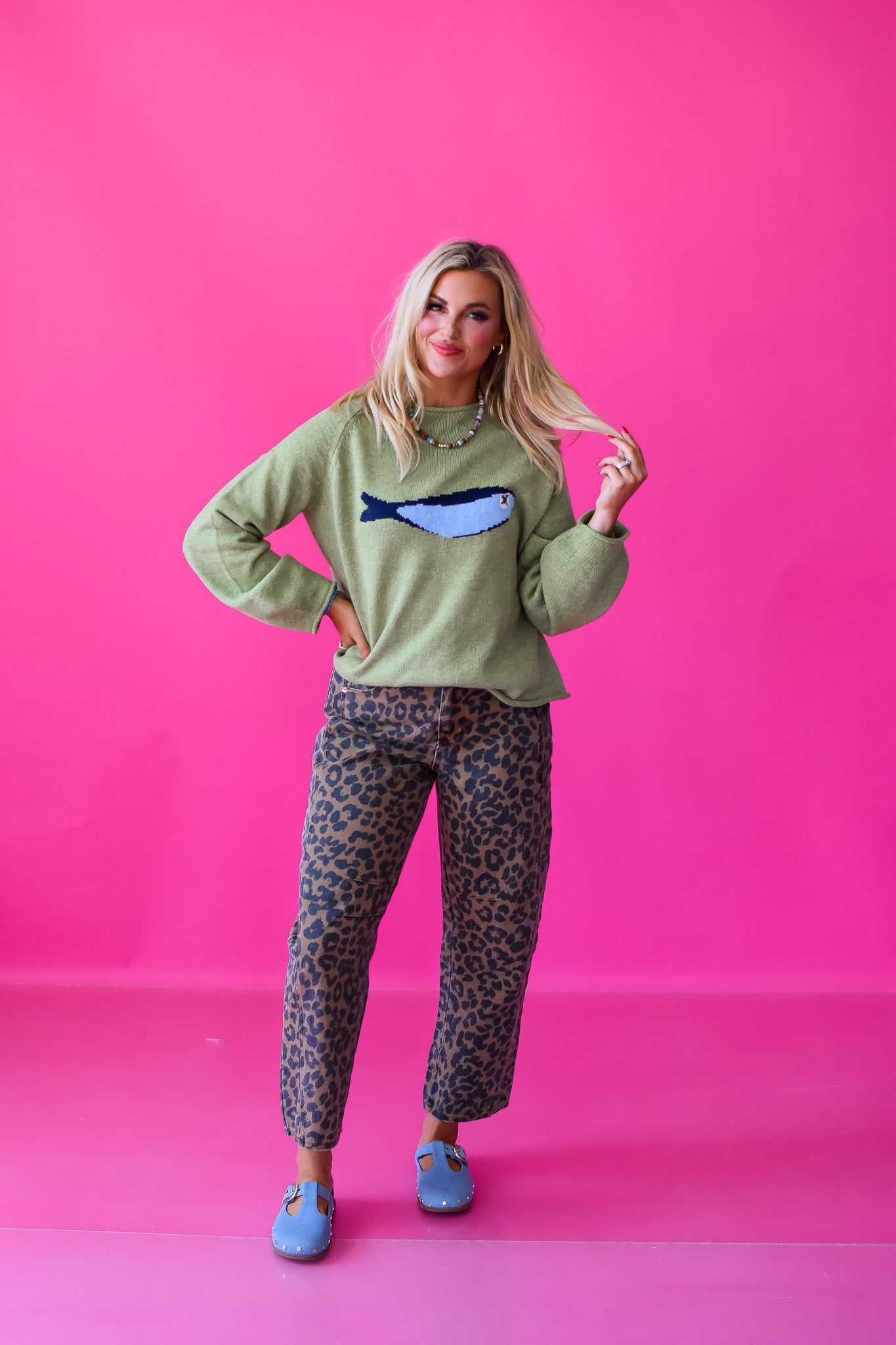 Kortney Leopard Barrel Jeans