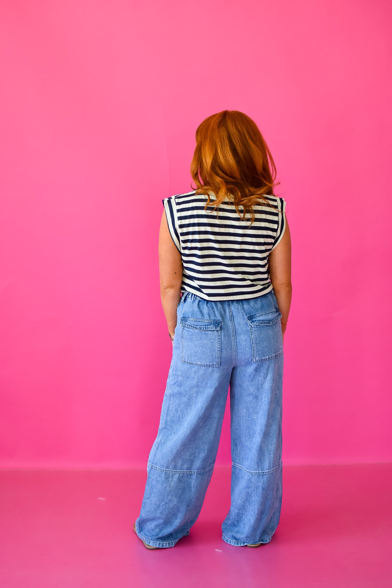 Peggy Wide Leg Drawstring Denim