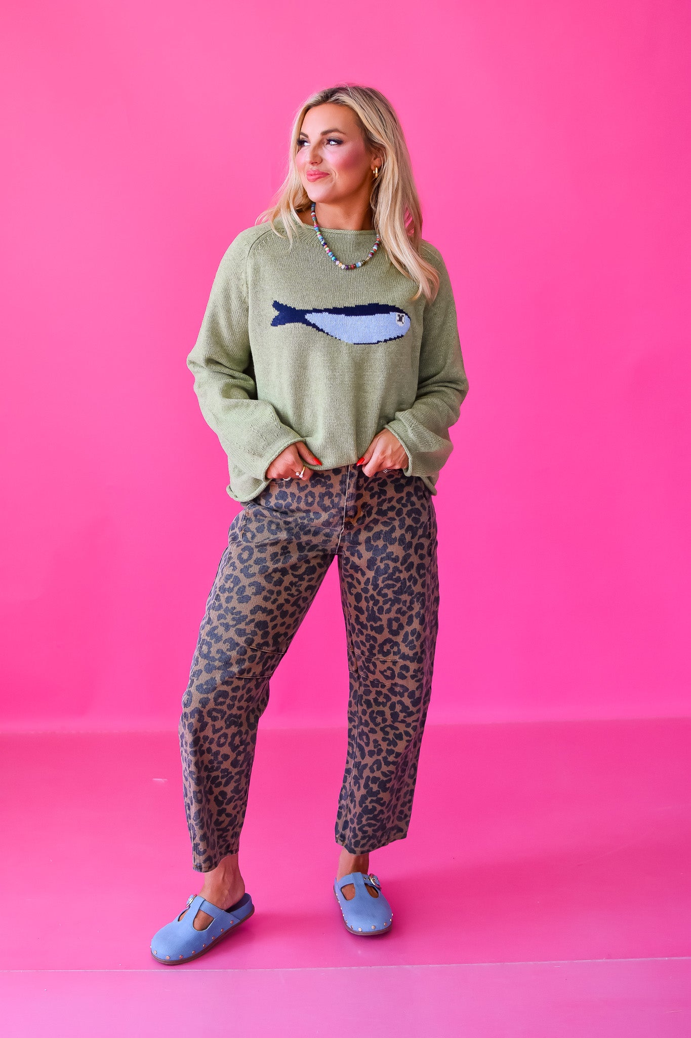Kortney Leopard Barrel Jeans
