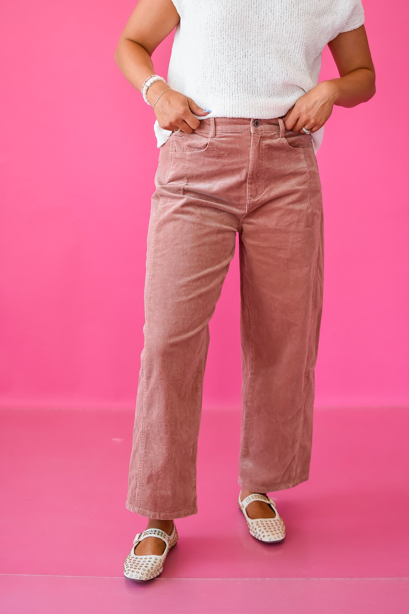 Marissa Corduroy Wide Leg Pants in Dark Mocha