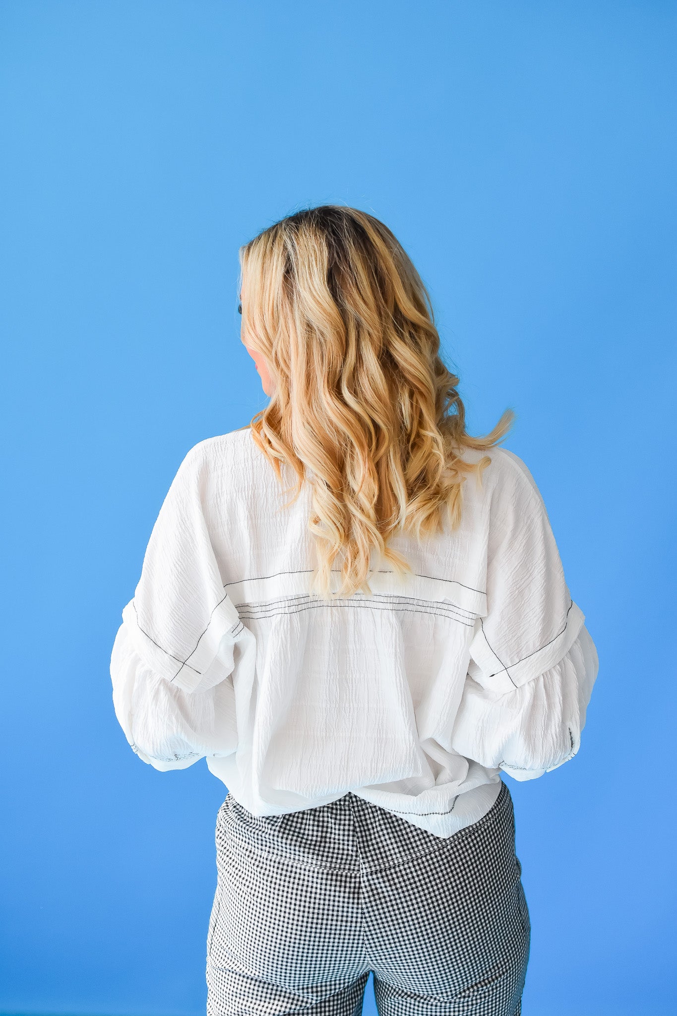 Ramona Textured Top in Off White