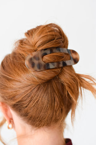 Lay Down Claw Clip - Shiny Light Tortoise