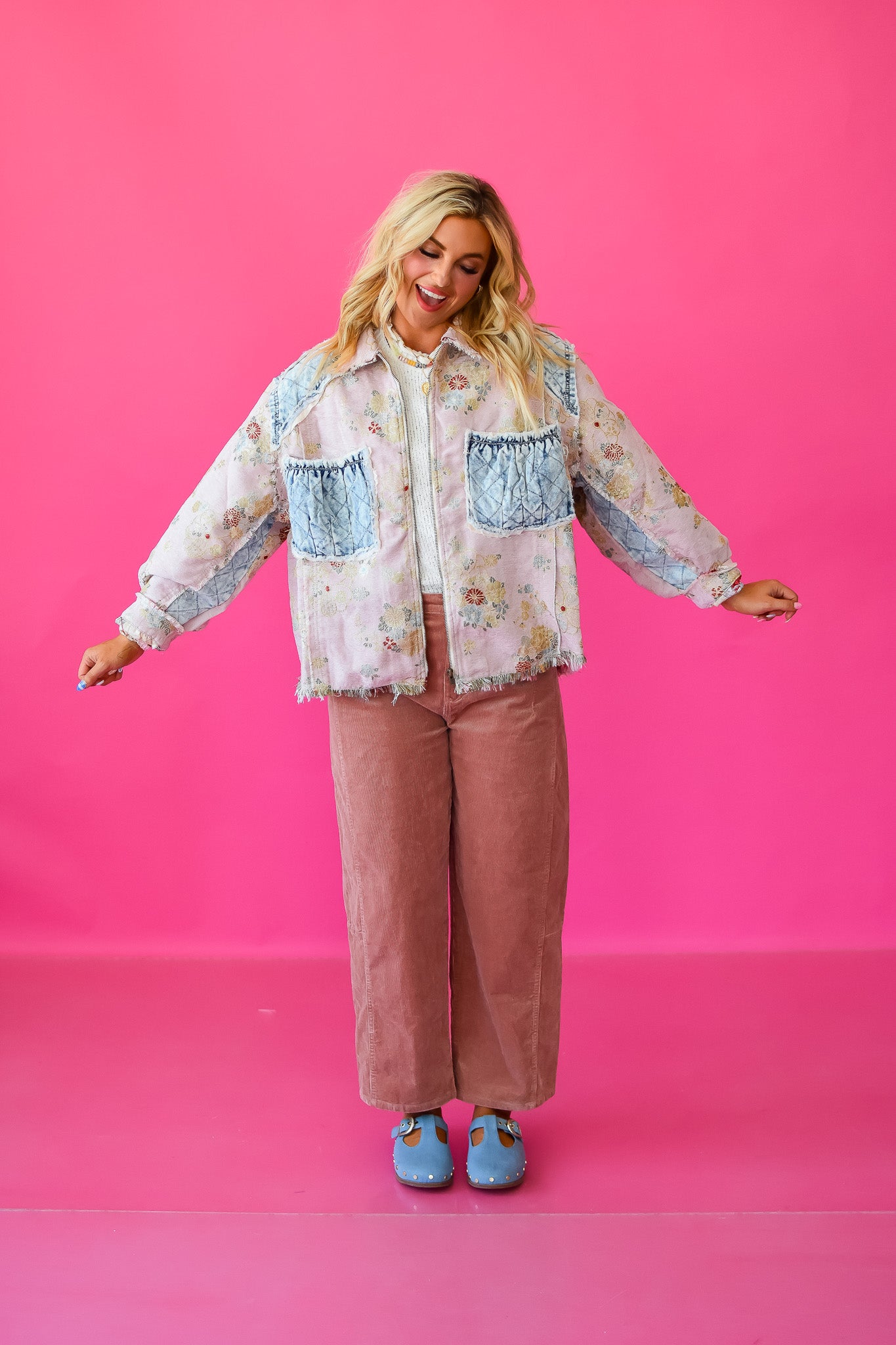 Huxton Floral + Denim Jacket