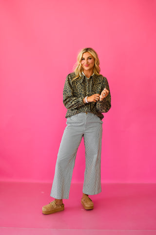 Manon Stripe Pants in Black/Cream