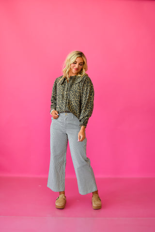 Manon Stripe Pants in Black/Cream