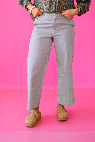 Manon Stripe Pants in Black/Cream