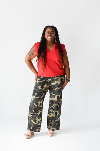 Sloan Camo Wide Leg Jeans