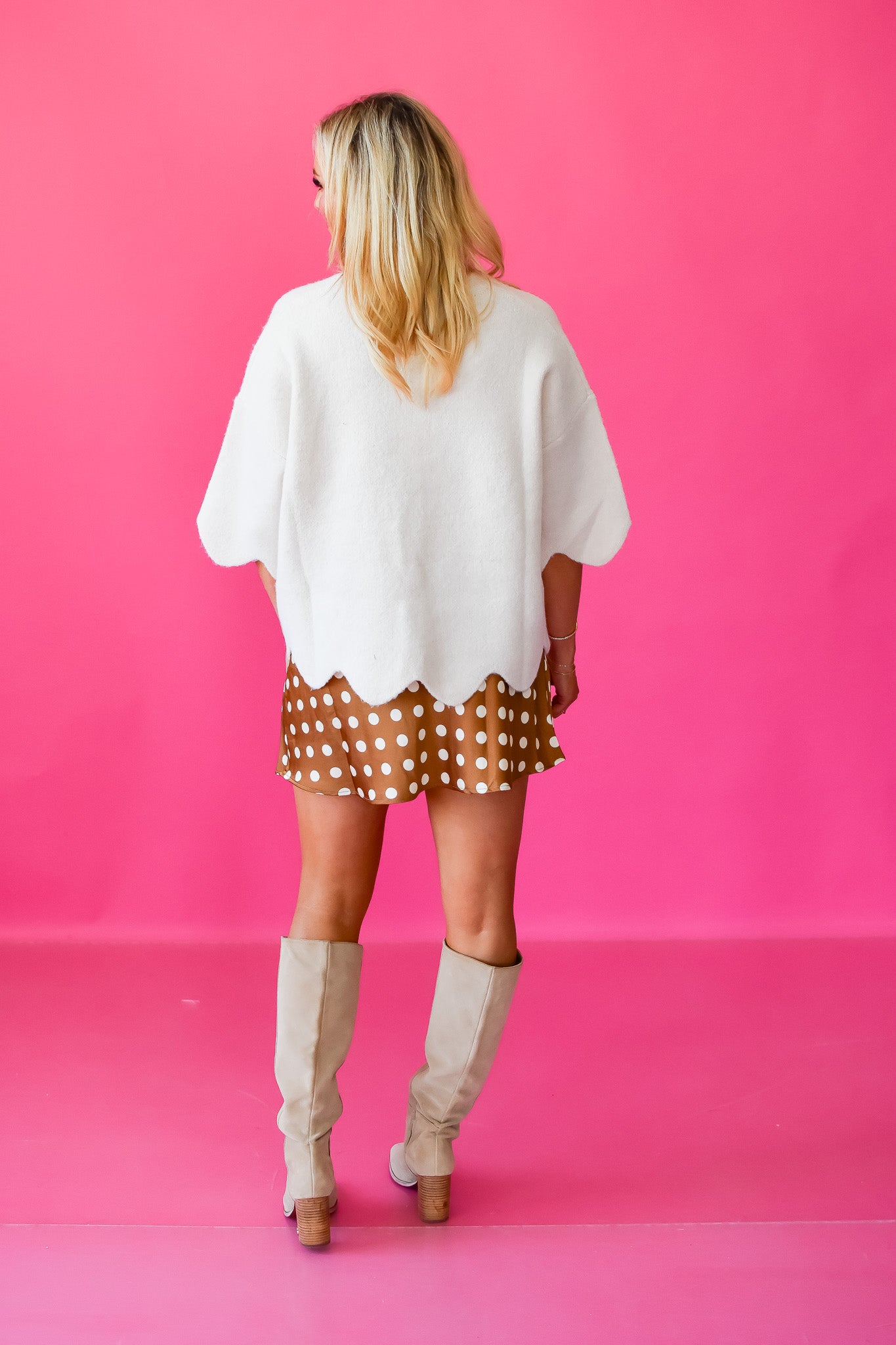 Lucille Polka Dot Skort in Brown