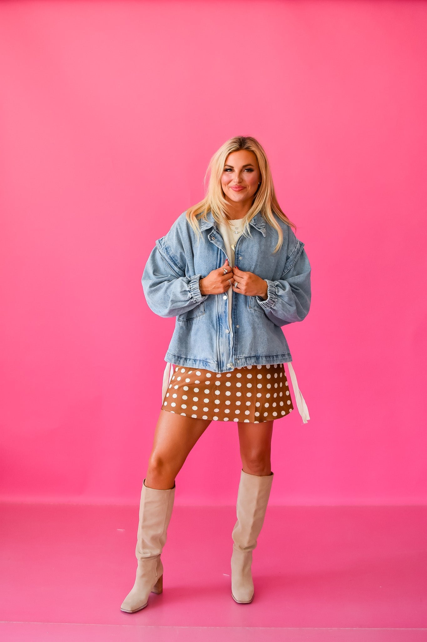 Rachel Oversized Denim Bomber Jacket