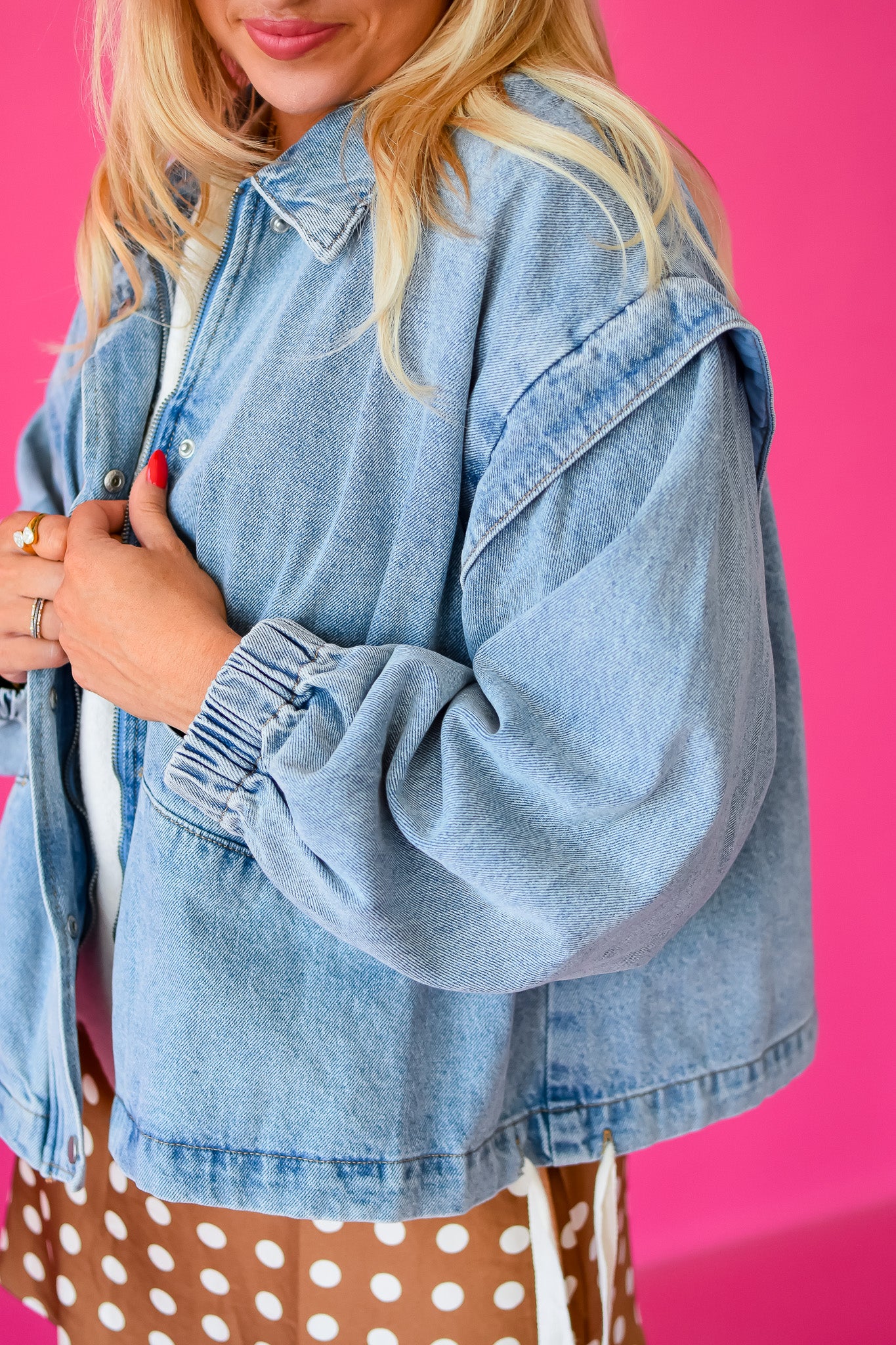 Rachel Oversized Denim Bomber Jacket